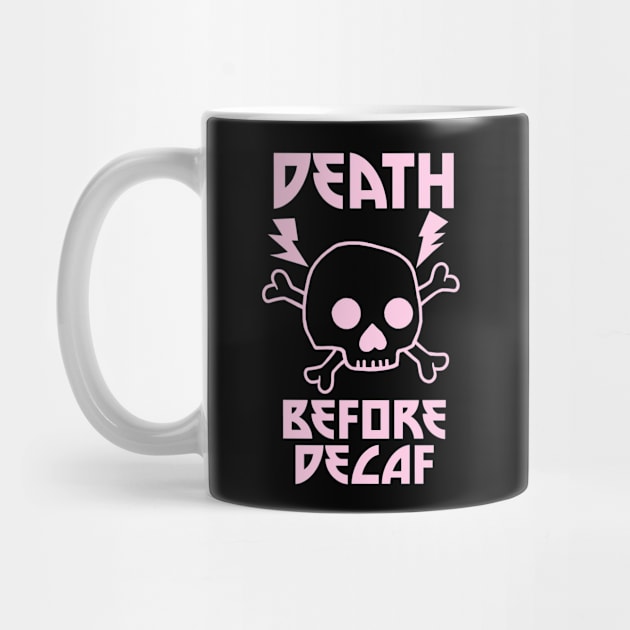 Death Before Decaf Metal Skull by PeakedNThe90s